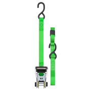 SmartStraps RatchetX Standard Duty Ratchet Tie Down Strap, 1" x 14 ft, 500 lb Safe Work Load, 1,500 lb Break Strength, Padded Handle, Green, 1-Pack
