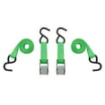 thumbnail image 1 of SmartStraps Standard Duty Cambuckle Tie Down Straps, 1" x 6 ft, 400 lb Safe Work Load, 1,200 lb Break Strength, Green, 2-Pack, 1 of 2