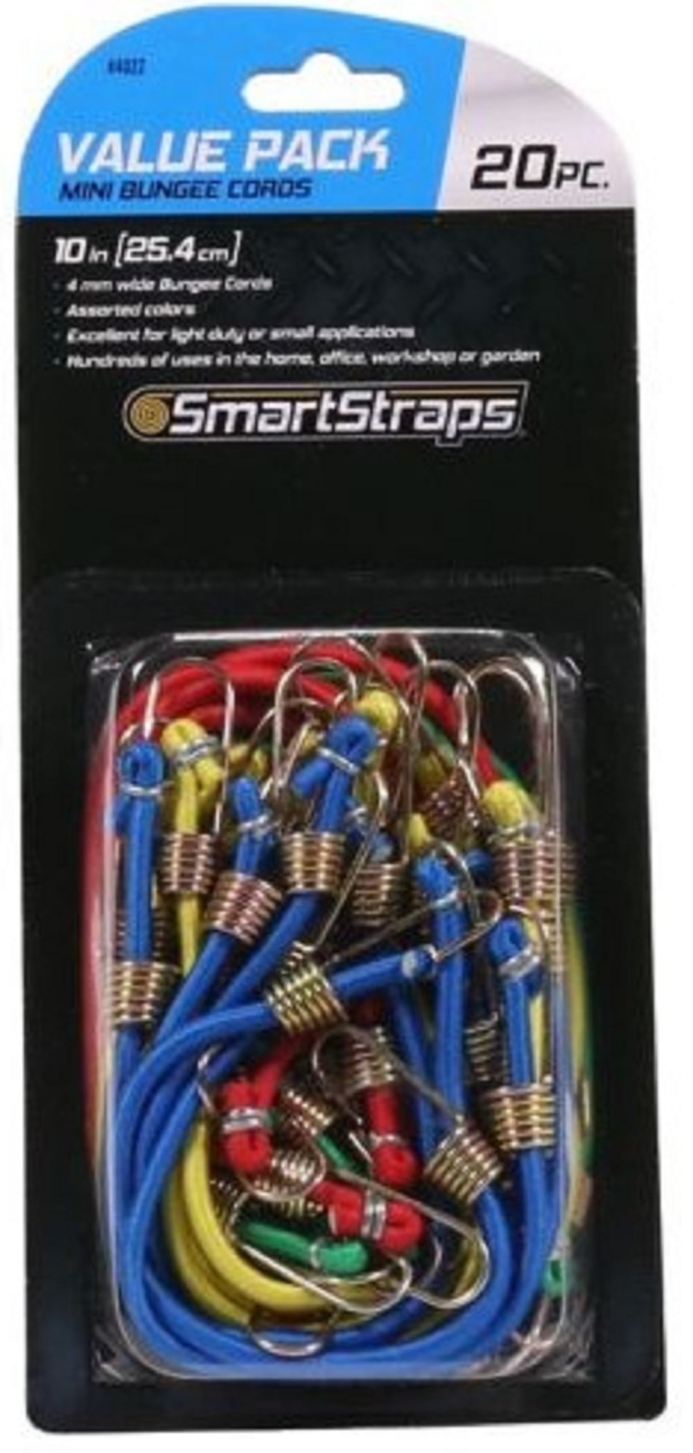 SmartStraps 4022 Mini Bungee Cord Assortment Steel Hook 20 Piece ...