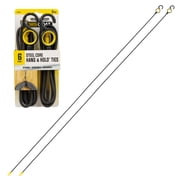 SmartStraps Twisted Goat Hook & Hold Ties, 6 ft, Reusable Bendable Steel with S-Hook, 2-Pack, Yellow