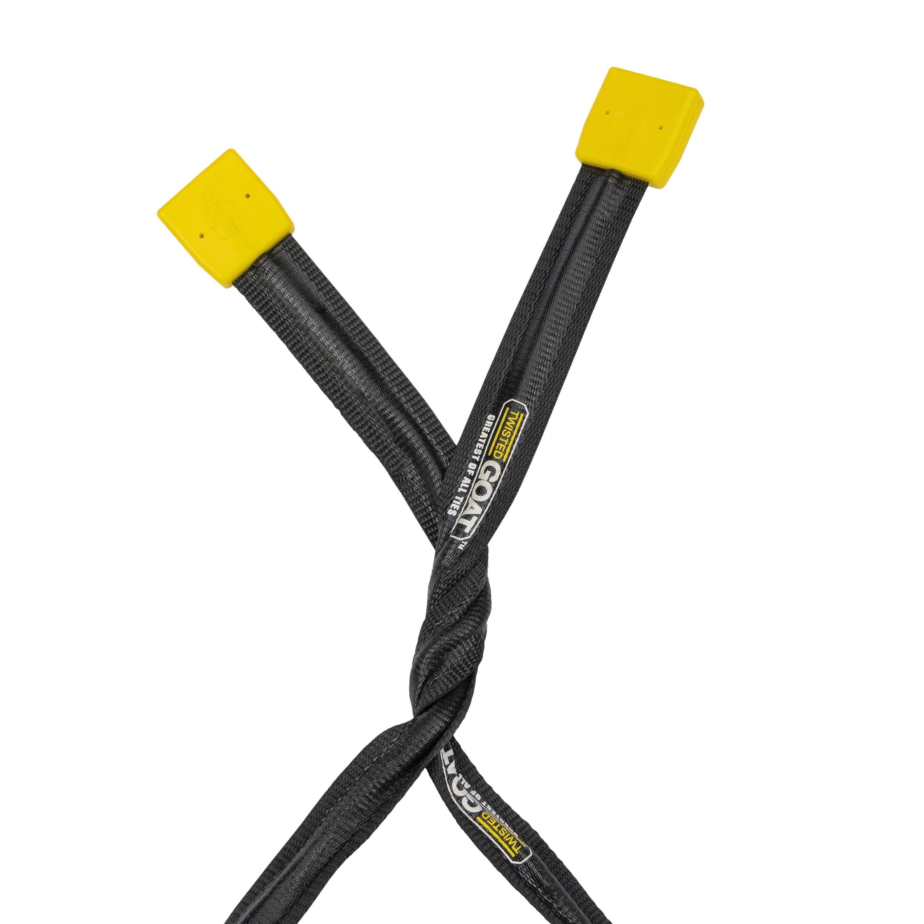 SmartStraps Twisted Goat Industrial Ties, 6 ft, Reusable, Bendable Steel, 2-Pack, Yellow