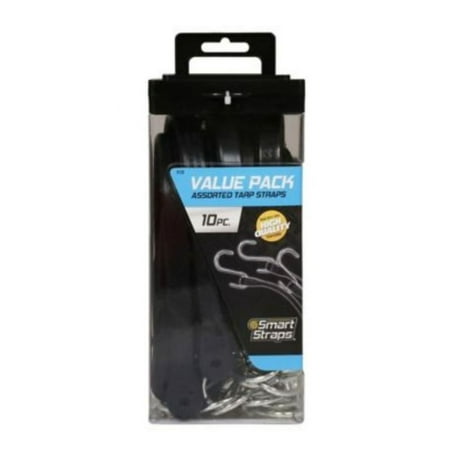 SmartStraps Assorted Rubber Tarp Straps, 10 Pack