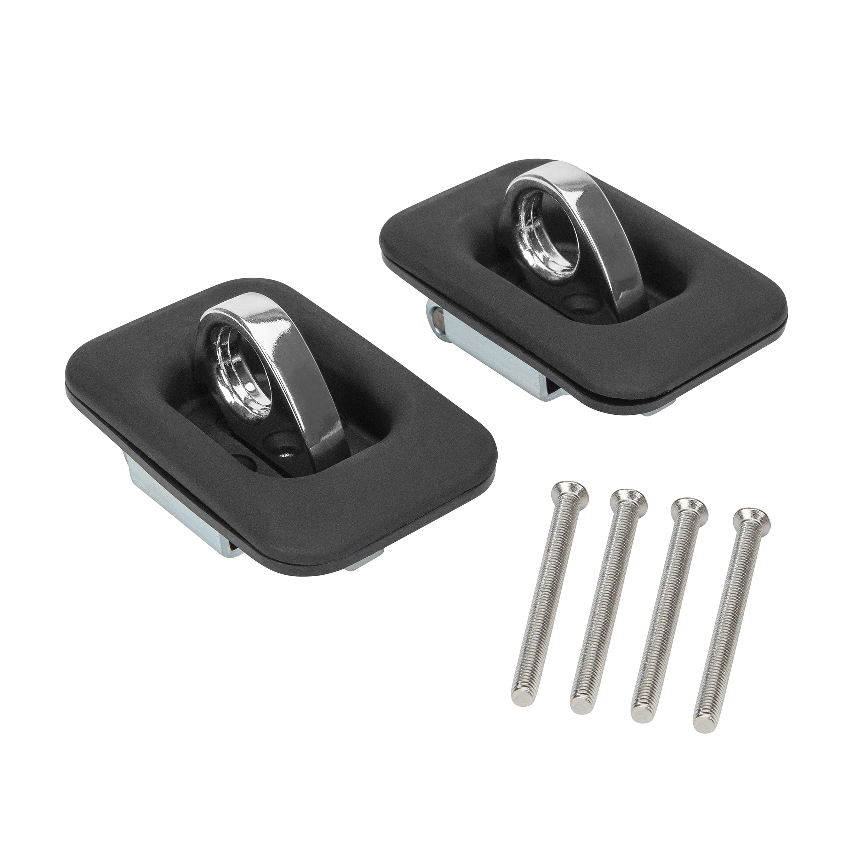 SmartStraps Pop-Up Anchor Points, 2 Pack, Chrome Finish, Fits Most Truck Stake Pockets, Retractable Tie-Down Anchors for Cargo Security