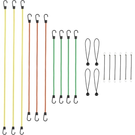 SmartStraps Standard Bungee Cord Value Pack (20pc), Secure Light Loads Such as Coolers, Luggage and Gas Cans, Versatile, Economical Bungees in a Variety of Sizes