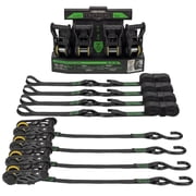 SmartStraps Tactical Standard Duty Ratchet Tie Down Straps, 1" x 14 ft, 500 lb Safe Work Load, 1,500 lb Break Strength, Green, 4-Pack