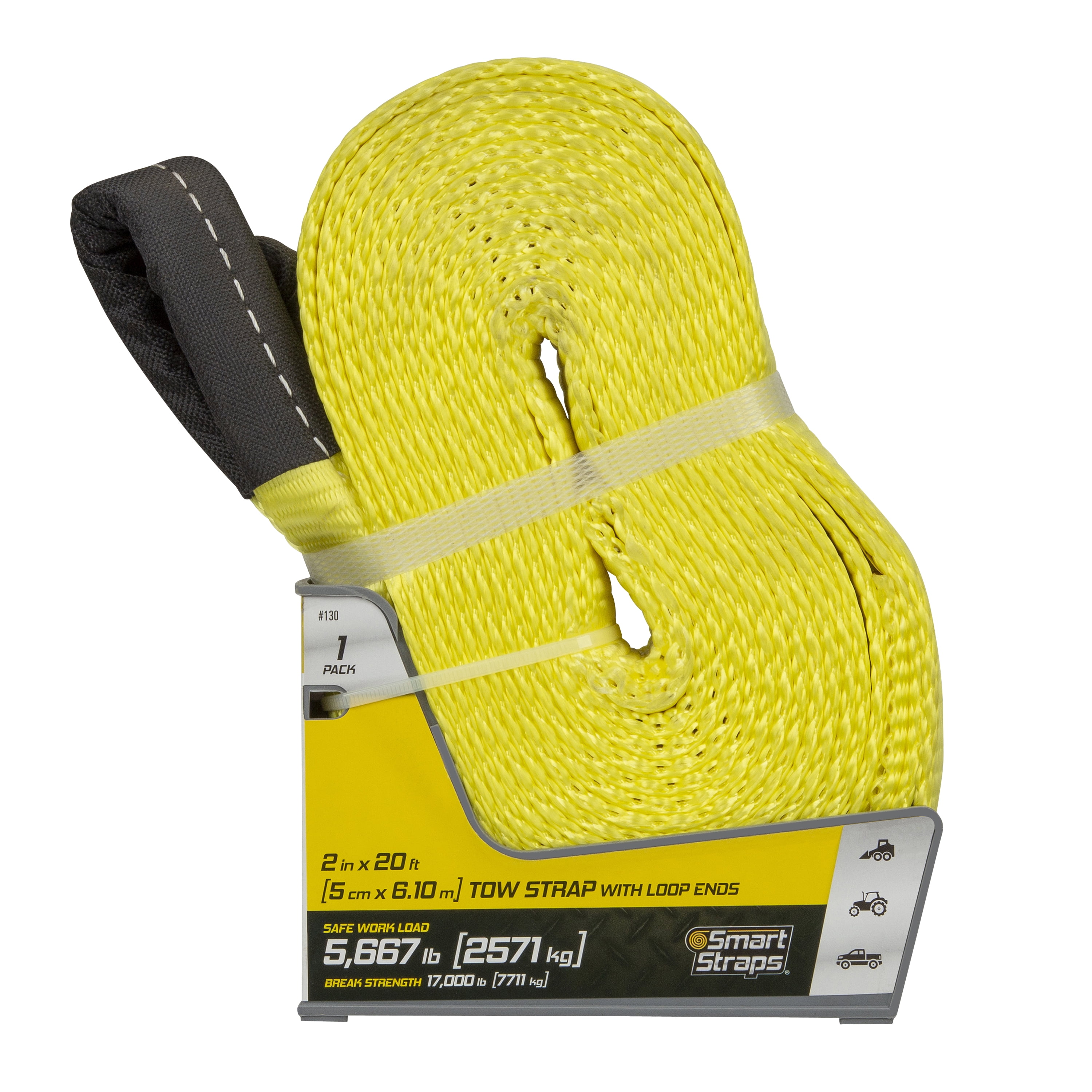 STANLEY S1051 Tow Strap with Tri-Hook (2 in. x 20 ft.) - 9,000 LB Break  Strength/for Disabled Recreational Vehicles