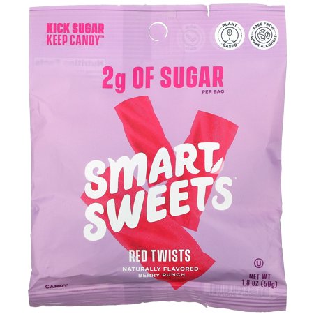 SmartSweets - Red Twists Berry Punch - 1.8 oz. Pack Of 12