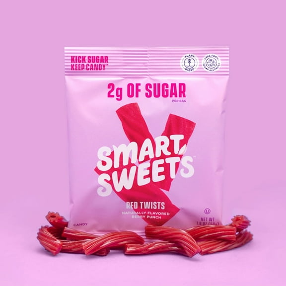 SmartSweets Red Twists Candy 1.8 oz