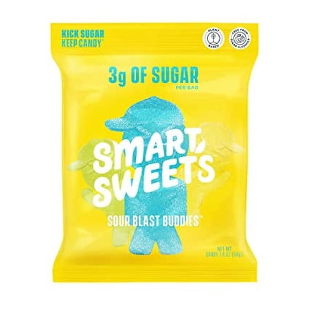 SmartSweets, Sour Blast Buddies, Berry, Blue Raspberry, Lime, Lemon, Orange, 1.8 oz | Pack of 12