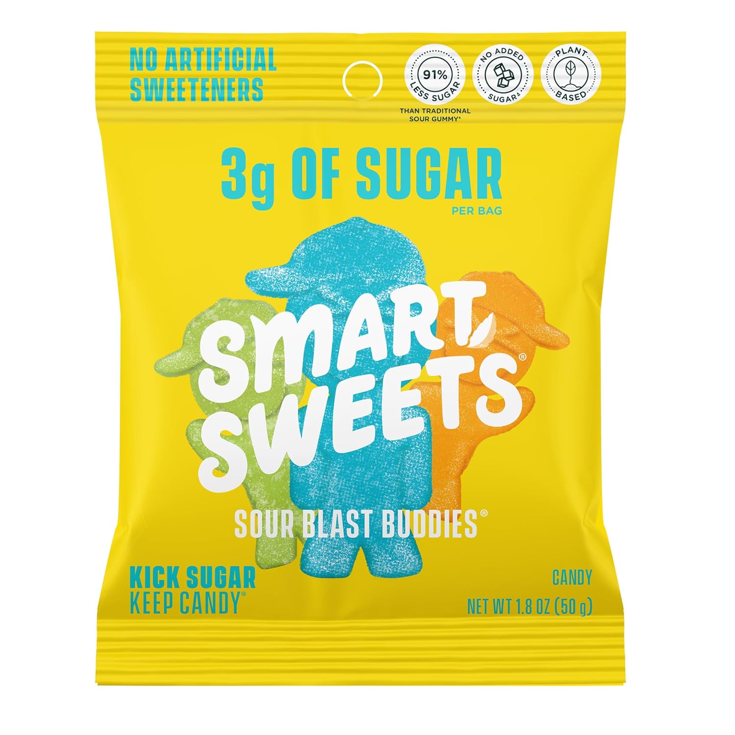 SmartSweets Sour Blast Buddies, Candy With Low Sugar 3g, Low Calorie