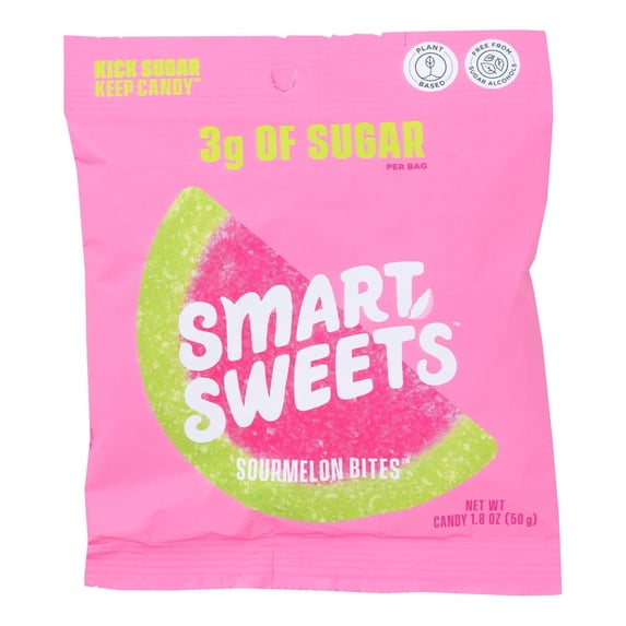 Smart Sweets SMW20080 Sourmelon Bites Gummy Candy, Watermelon, 1.8 Oz Packet, 12/box
