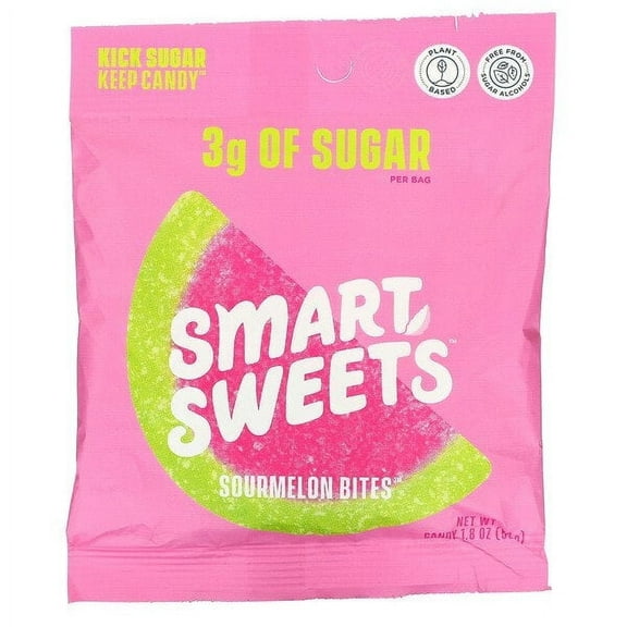 SmartSweets, Sourmelon Bites, Watermelon, 1.8 oz Pack of 4