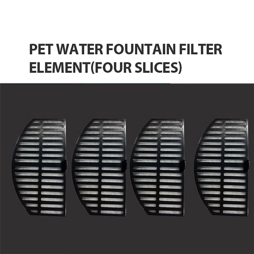 SmartTail Cat Water Fountain Filters - Pet Fountain Filter Replacement 4 Pack, Five-layer Fine Filtration System, Activated Carbon Filters (Black)