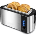 thumbnail image 1 of SmartToast Digital Long Slot 4 Slice Toaster, 1.5” Wide Slots for Thick Breads & Bagel Function, LED Touch Screen, Countdown Timer, 6 Shades, Stainless Steel, 1 of 10
