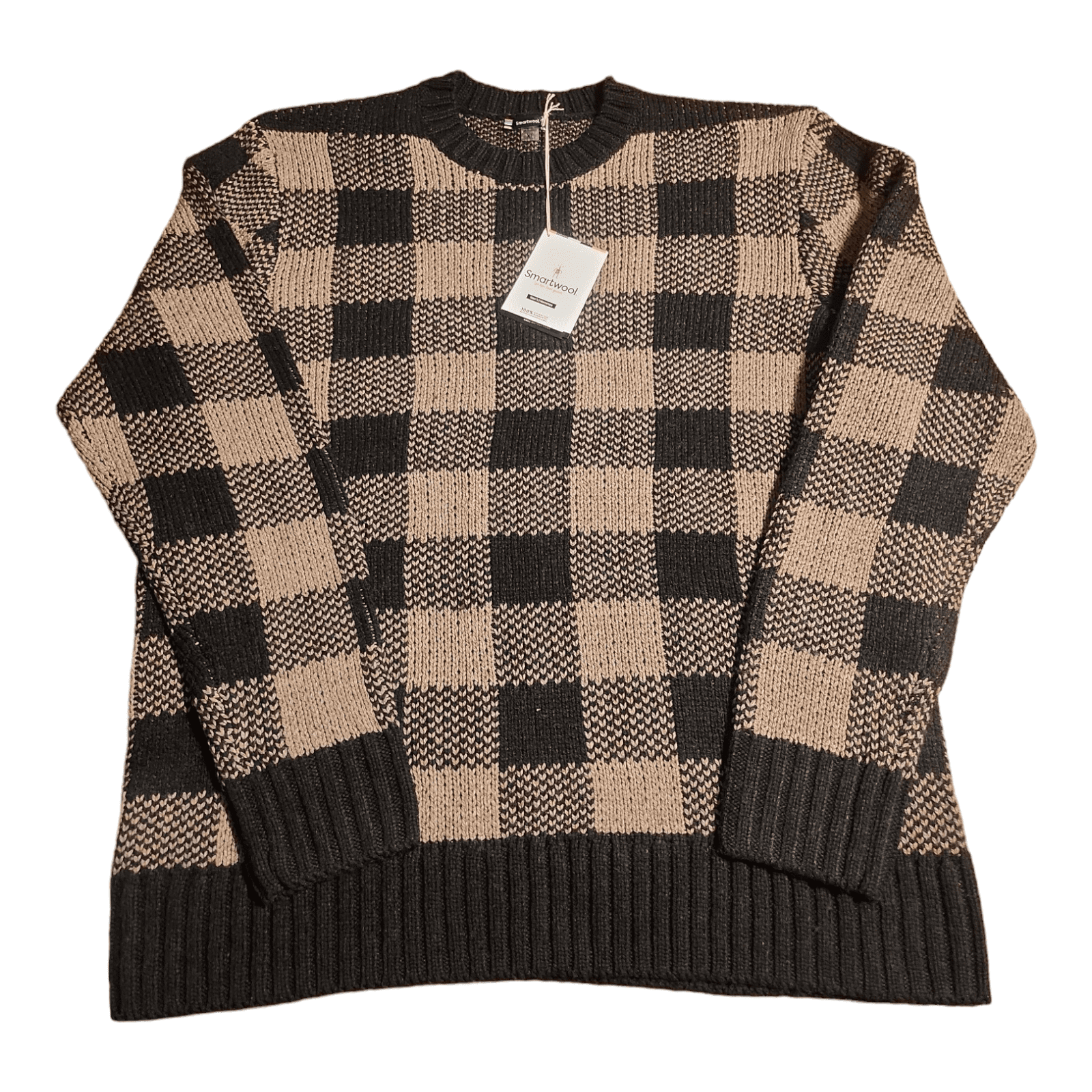 SmartWool Men's Buff Check Cozy Lodge Flint Heather Sweater Size X-Large