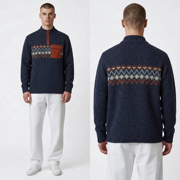 SmartWool Men's Heavy Henley Pull-over Sweater Size XXL Deep Navy Heather