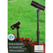 SmartYard LED Solar Spotlight 2 Pack - Convertible Height & Adjustable Focus NEW