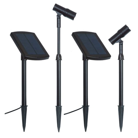 SmartYard LED Solar Spotlight - Convertible Height & Adjustable Focus - 2 Pack
