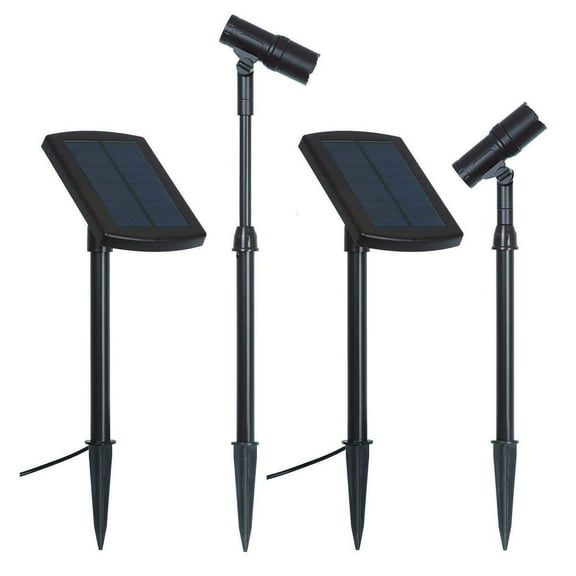 SmartYard LED Solar Spotlight - Convertible Height & Adjustable Focus - 2 Pack
