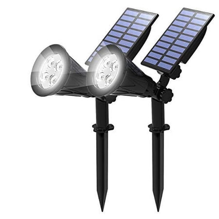 SmartYard Solar SpotLights Outdoor, Waterproof Solar Powered Landscape 2-in-1 Wall Light Auto On/Off , Pack of 4