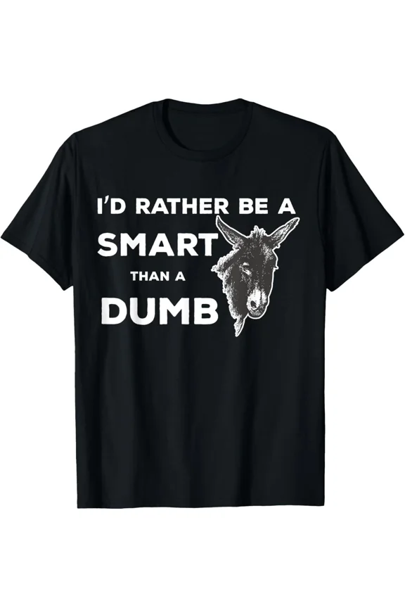 Smartass Dumb Donkey Funny Animal Sarcasm Humor Quote Unisex T-Shirt, up to size 5XL