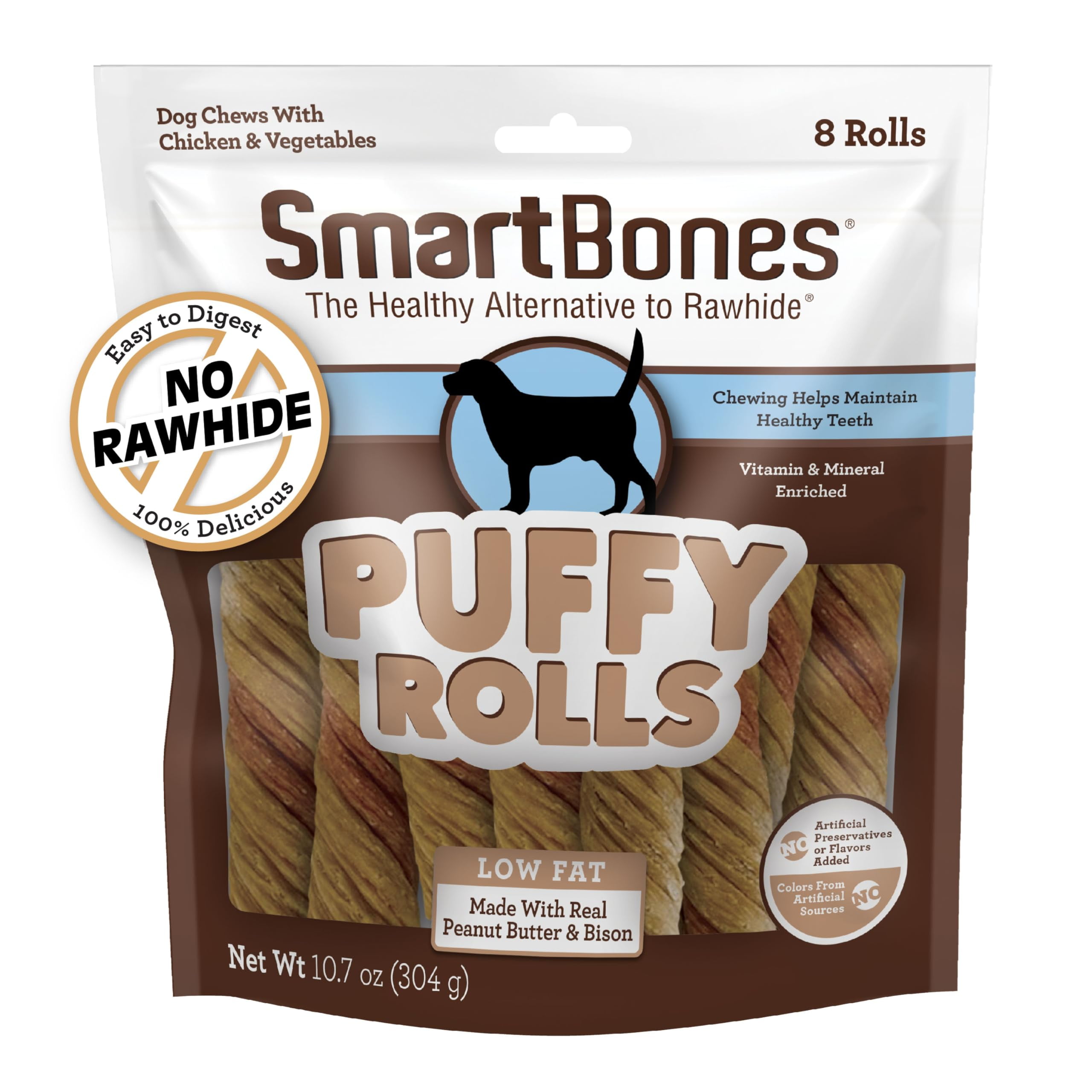 Smartbones Puffy Rolls Chews for HYZ01 Dogs, 8 Count, Treat Your Dog to