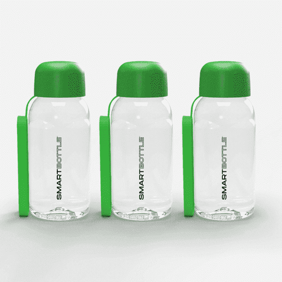 Smartbottle™ Reusable Water Bottle Mini Compact BPA-Free Made in Canada Lightweight Green 3-Pack 250ml 8oz