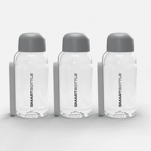 Smartbottle™ Reusable Water Bottle Mini Compact BPA-Free Made in Canada Lightweight Grey 3-Pack 250ml 8oz