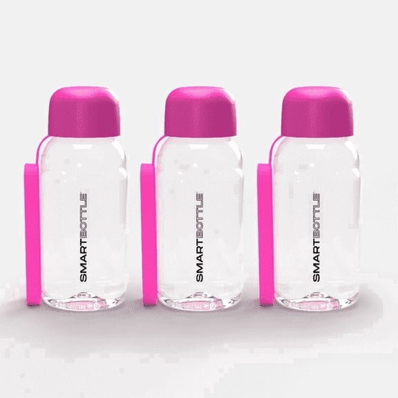 Smartbottle Mini Compact Water Bottle, Hot Pink, 250ml / 8oz, 3-Pack