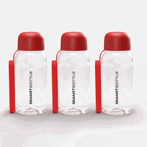 Smartbottle™ Reusable Water Bottle Mini Compact BPA-Free Made in Canada Lightweight Red 3-Pack 250ml 8oz