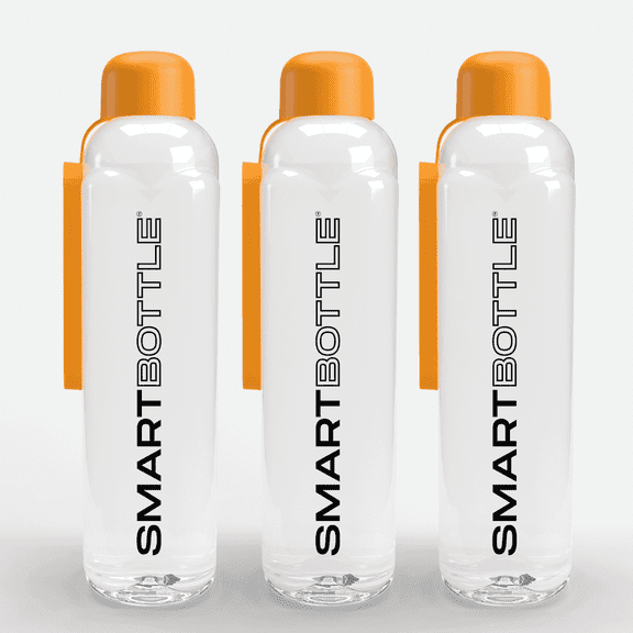 Smartbottle Tall Reusable Water Bottle, Orange, 750ml / 25oz, 3-Pack