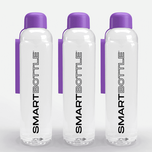Smartbottle Tall Reusable Water Bottle, Purple, 750ml / 25oz, 3-Pack