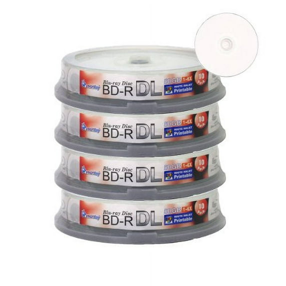 Smartbuy 40-disc 50gb 6x Blu-ray Bd-r Dl Dual Layer Double Layer White Inkjet Hub Printable Blank Data Video Recordable