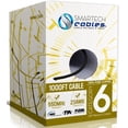 thumbnail image 1 of 1000ft Cat6 Plenum Ethernet Cable – Pure Copper CMP Rated, 23AWG UTP, 550MHz, 10Gbps | High‑Speed Bulk Network Cable | Easy Pull Box - Black, 1 of 7