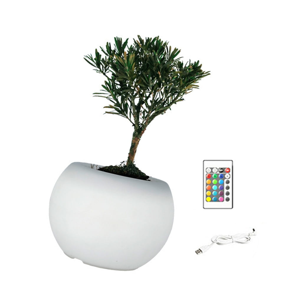 Smarted Color Shifts Illuminated Planter For Indoor Plant Decorative Gardening Pots Using Safe Materials