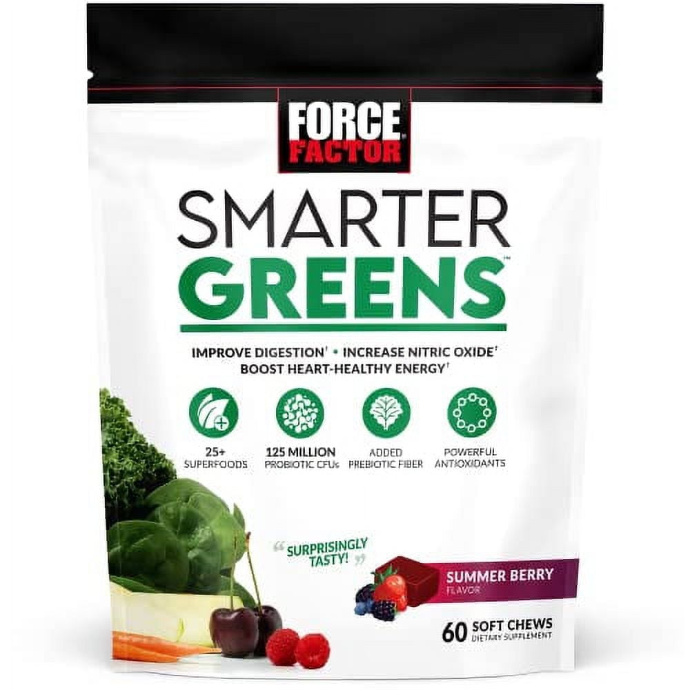 Force Factor Smarter Greens Superfood Nutrition Chews, Digestion