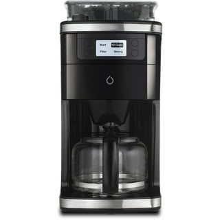 PowerXL Grind & Go, Automatic Single Serve Coffee Maker w Grinder Built-in  and 16 oz. Travel Mug Drip Coffee, Black