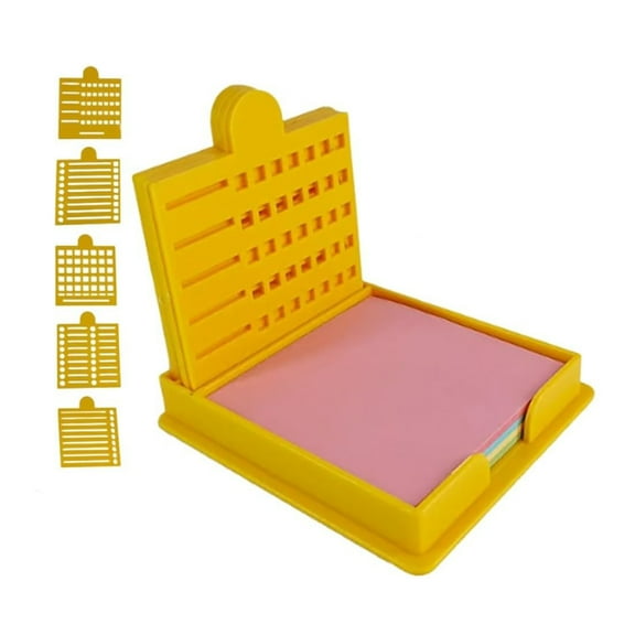 Smarterss Sticky Note Kit - 5 Versatile Templates, Ultimate Sticky Note Holder with Stencil, 5 in 1 Memo Pad Organizer Yellow