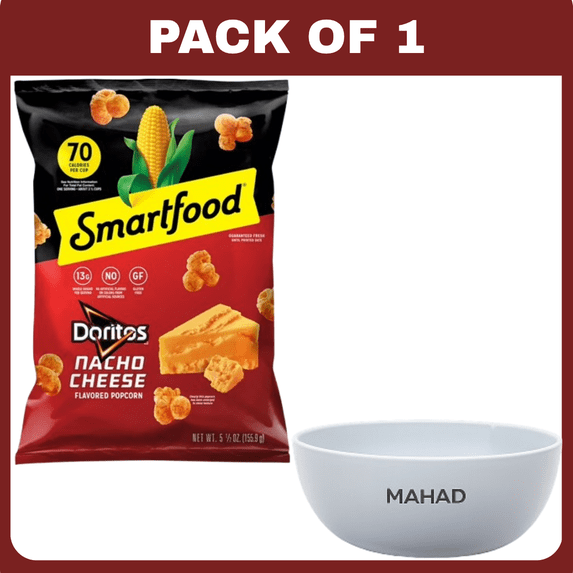 Smartfood Doritos Nacho Cheese Flavored Popcorn, 5.5 oz-1 pack-with Bowel by Mahad