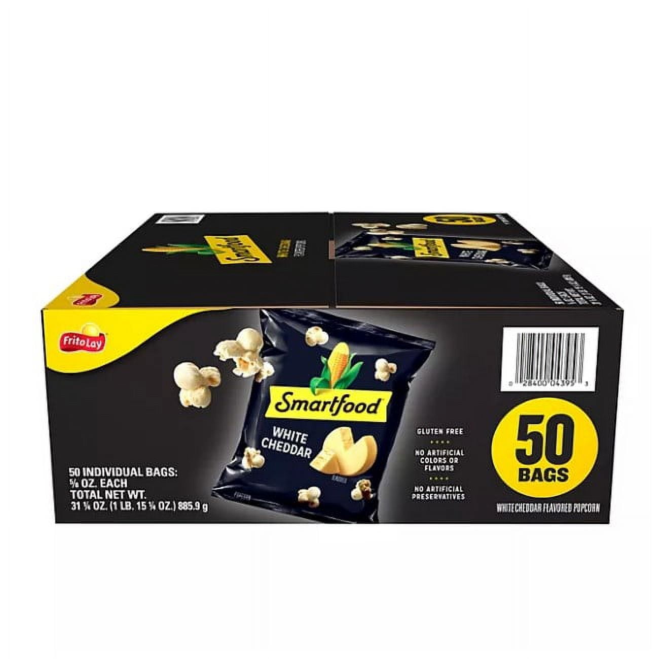 Smartfood GlutenFree White Cheddar Cheese Popped Popcorn, 0.625 Oz, 50