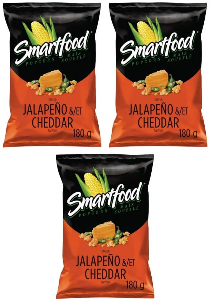 Smartfood Jalapeno & Cheddar Flavor Seasoned Popcorn, 180g (3 Pack)