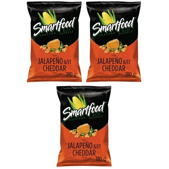 Smartfood Jalapeno & Cheddar Flavor Seasoned Popcorn, 180g (3 Pack)