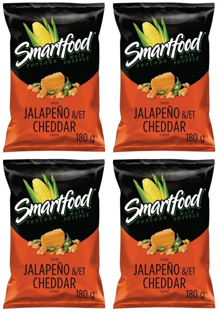 Smartfood Jalapeno & Cheddar Flavor Seasoned Popcorn, 180g (4 Pack)