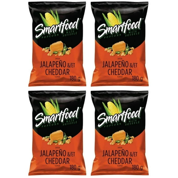 Smartfood Jalapeno & Cheddar Flavor Seasoned Popcorn, 180g (4 Pack)