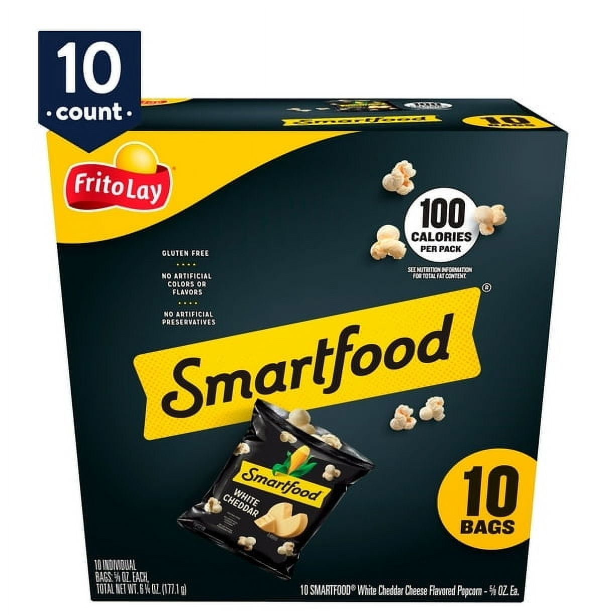 Frito-Lay Smartfood Popcorn White Cheddar, 0.625 Ounce, 10 Ct ( Pack of 2 )