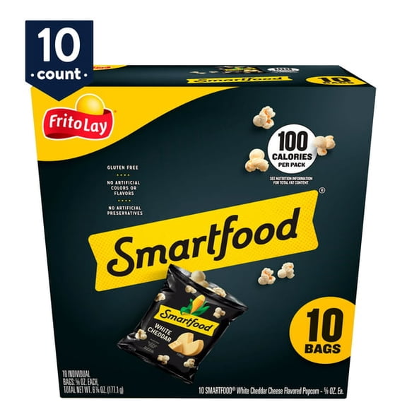 Smartfood Popcorn White Cheddar Flavored Popcorn Snacks, 0.625 oz Bags, 10 Count Multipack-3Pack