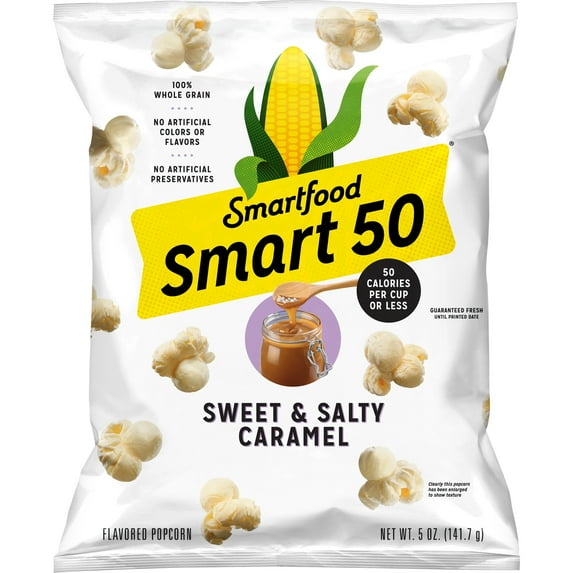 Smartfood Smart 50 Sweet & Salty Caramel Flavored Popcorn, 5 oz