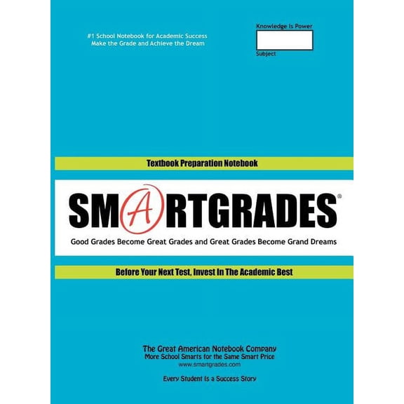 SMARTGRADES School Notebooks with Study Skills 2N1: "Textbook Notes & Test Review Notes" (150 Pages) Student Tested! Tea, (Paperback)