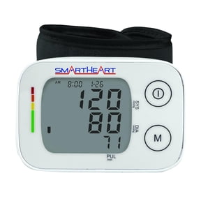 Smartheart Blood Pressure Monitor | Adult Wrist Cuff | Intelligent Inflation Technology | 2-Person Memory