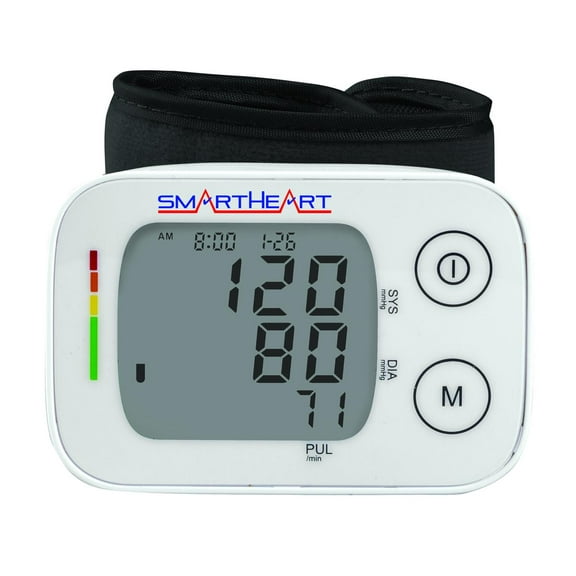 Smartheart Blood Pressure Monitor | Adult Wrist Cuff | Intelligent Inflation Technology | 2-Person Memory